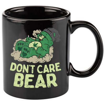 Dont Care Bear Smoking Weed Cannabis Marijuana 4 20 Stoner Gift 2 11oz C Handle Ceramic Mug