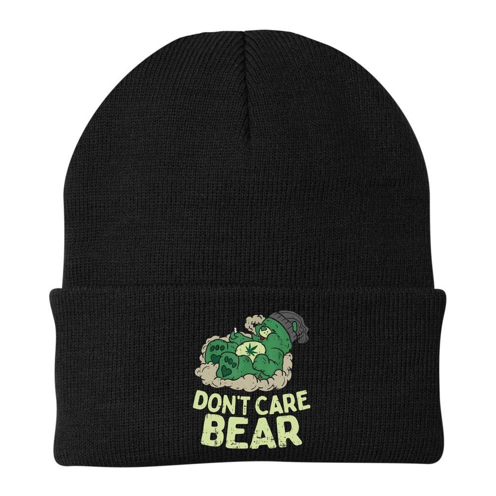 Dont Care Bear Smoking Weed Cannabis Marijuana 4 20 Stoner Gift 2 Beanie