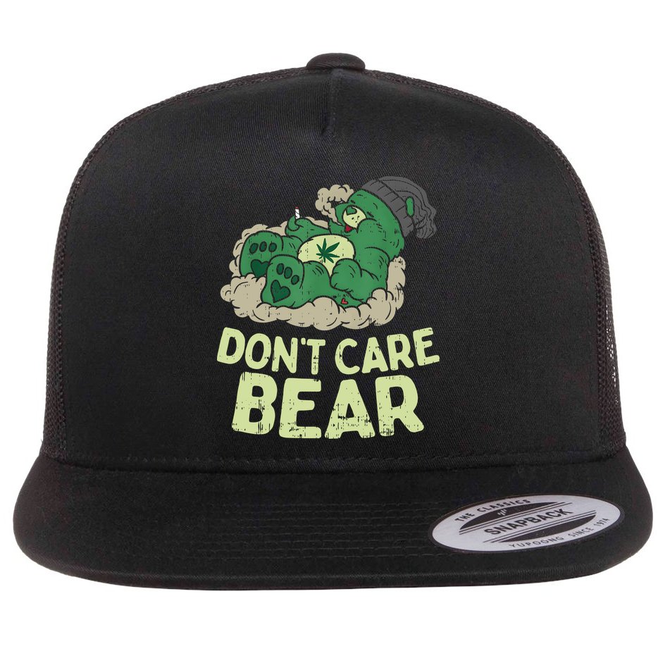 Dont Care Bear Smoking Weed Cannabis Marijuana 4 20 Stoner Gift 2 Flat Bill Trucker Hat