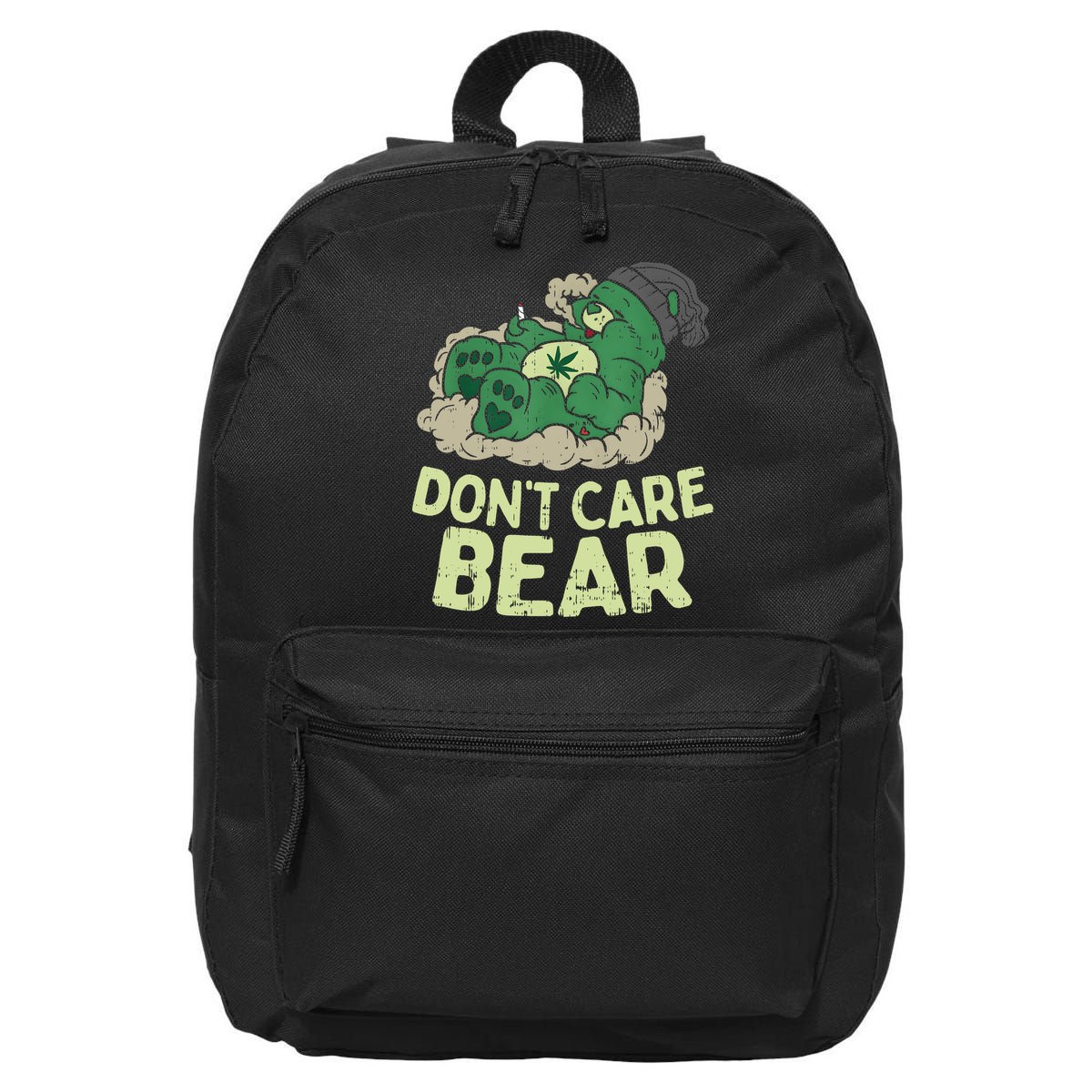 Dont Care Bear Smoking Weed Cannabis Marijuana 4 20 Stoner Gift 2 16 in Basic Backpack