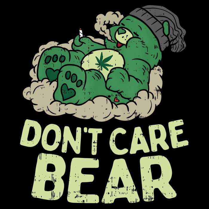 Dont Care Bear Smoking Weed Cannabis Marijuana 4 20 Stoner Gift 2 16 in Basic Backpack