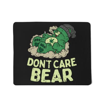 Dont Care Bear Smoking Weed Cannabis Marijuana 4 20 Stoner Gift 2 Mousepad