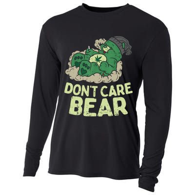 Dont Care Bear Smoking Weed Cannabis Marijuana 4 20 Stoner Gift 2 Cooling Performance Long Sleeve Crew