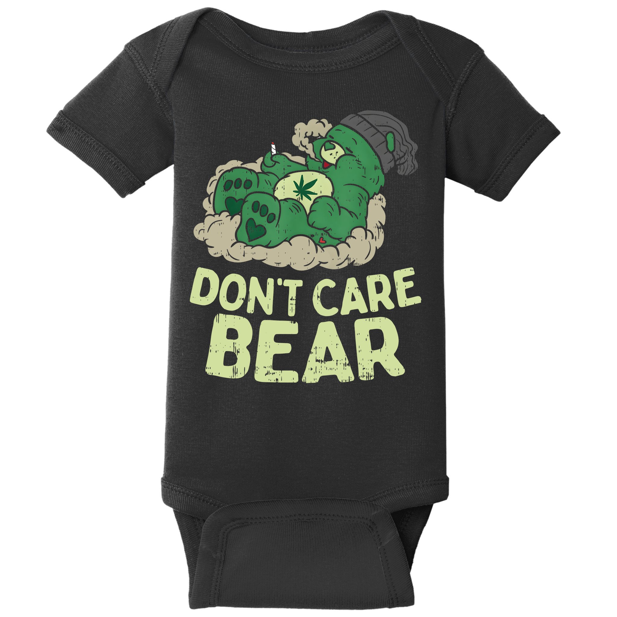 Dont Care Bear Smoking Weed Cannabis Marijuana 4 20 Stoner Gift 2 Baby Bodysuit