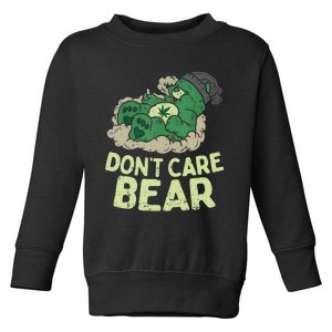 Dont Care Bear Smoking Weed Cannabis Marijuana 4 20 Stoner Gift 2 Toddler Sweatshirt