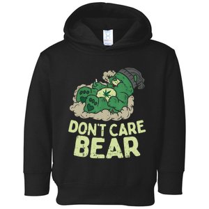 Dont Care Bear Smoking Weed Cannabis Marijuana 4 20 Stoner Gift 2 Toddler Hoodie