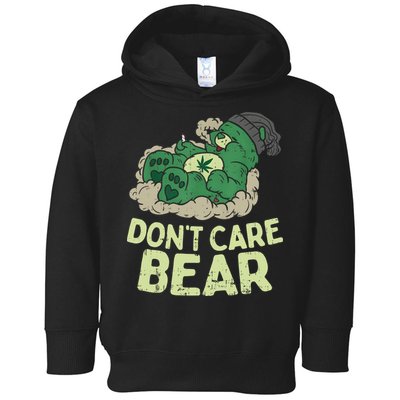 Dont Care Bear Smoking Weed Cannabis Marijuana 4 20 Stoner Gift 2 Toddler Hoodie