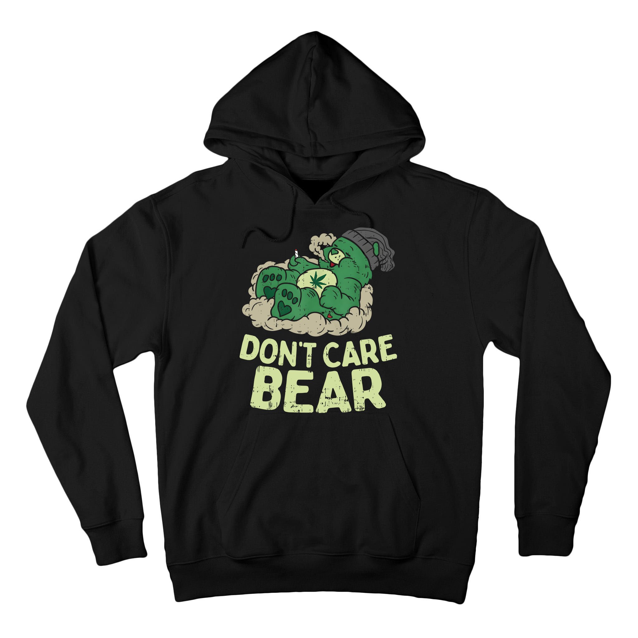 Dont Care Bear Smoking Weed Cannabis Marijuana 4 20 Stoner Gift 2 Tall Hoodie