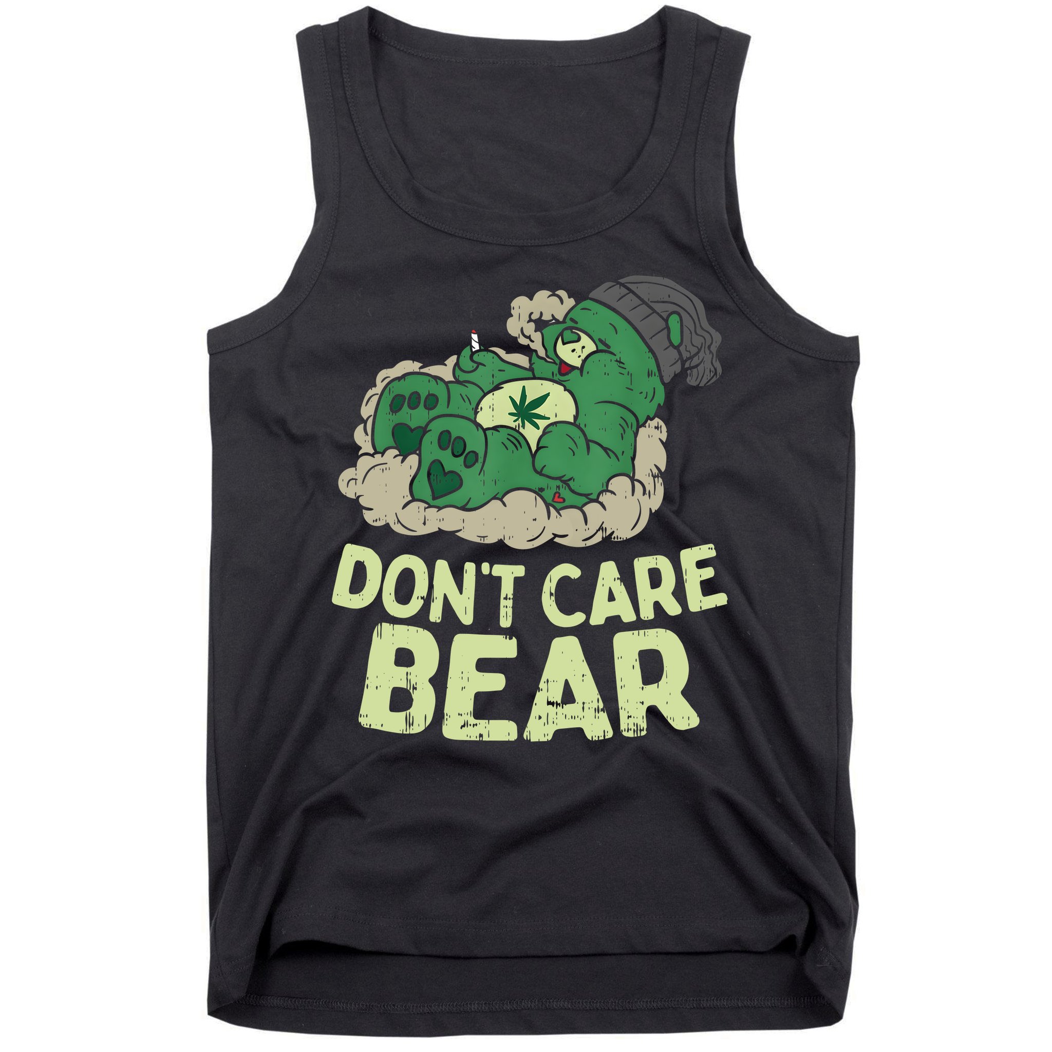 Dont Care Bear Smoking Weed Cannabis Marijuana 4 20 Stoner Gift 2 Tank Top