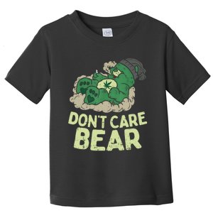 Dont Care Bear Smoking Weed Cannabis Marijuana 4 20 Stoner Gift 2 Toddler T-Shirt