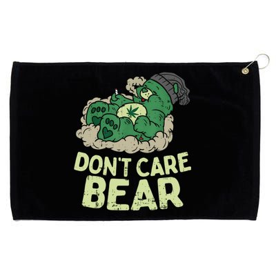 Dont Care Bear Smoking Weed Cannabis Marijuana 4 20 Stoner Gift 2 Grommeted Golf Towel