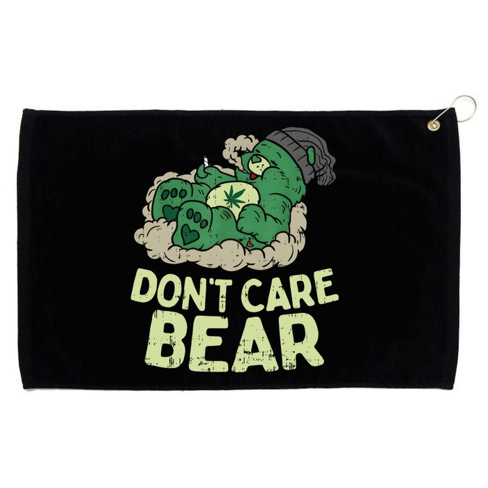 Dont Care Bear Smoking Weed Cannabis Marijuana 4 20 Stoner Gift 2 Grommeted Golf Towel