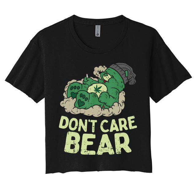 Dont Care Bear Smoking Weed Cannabis Marijuana 4 20 Stoner Gift 2 Crop Top