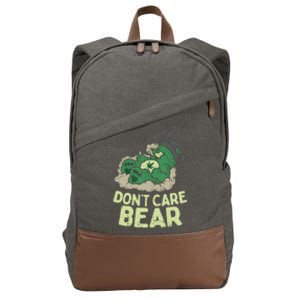 Dont Care Bear Smoking Weed Cannabis Marijuana 4 20 Stoner Gift 2 Cotton Canvas Backpack