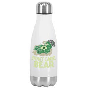 Dont Care Bear Smoking Weed Cannabis Marijuana 4 20 Stoner Gift 2 Stainless Steel Insulated Water Bottle