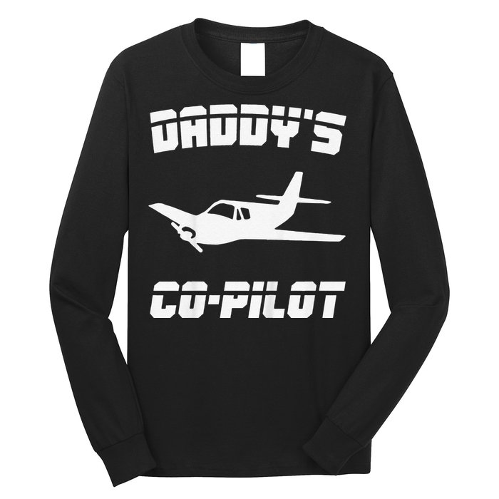 Daddy's Copilot Birthday Plane Lover Gift Long Sleeve Shirt