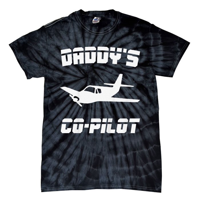 Daddy's Copilot Birthday Plane Lover Gift Tie-Dye T-Shirt