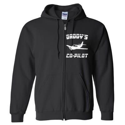 Daddy's Copilot Birthday Plane Lover Gift Full Zip Hoodie