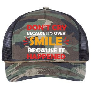 Dont Cry Because Its Over Smile Because It Happened Retro Rope Trucker Hat Cap