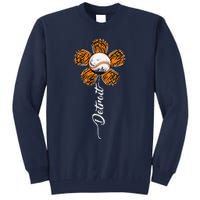 Detroit Colorful Baseball Flower Souvenir I Love Detroit Tall Sweatshirt