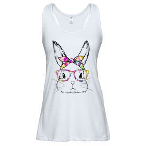 Dy Cute Bunny Face Tie Dye Glasses Easter Day Ladies Essential Flowy Tank