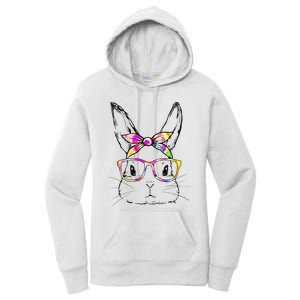 Dy Cute Bunny Face Tie Dye Glasses Easter Day Women's Pullover Hoodie