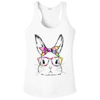 Dy Cute Bunny Face Tie Dye Glasses Easter Day Ladies PosiCharge Competitor Racerback Tank