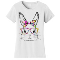 Dy Cute Bunny Face Tie Dye Glasses Easter Day Women's T-Shirt