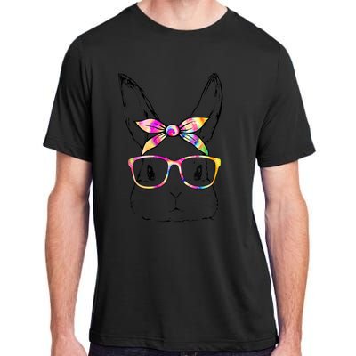 Dy Cute Bunny Face Tie Dye Glasses Easter Day Adult ChromaSoft Performance T-Shirt