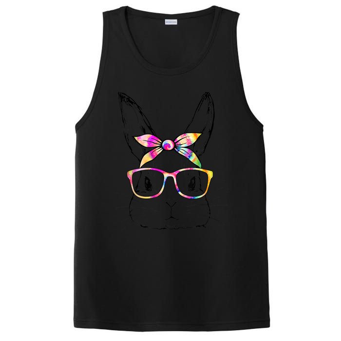 Dy Cute Bunny Face Tie Dye Glasses Easter Day PosiCharge Competitor Tank