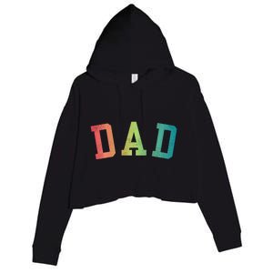 Dad Classic Bold Font FatherS Day New Dad Birthday Crop Fleece Hoodie