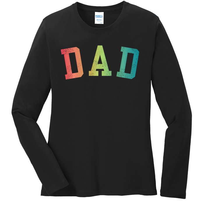 Dad Classic Bold Font FatherS Day New Dad Birthday Ladies Long Sleeve Shirt