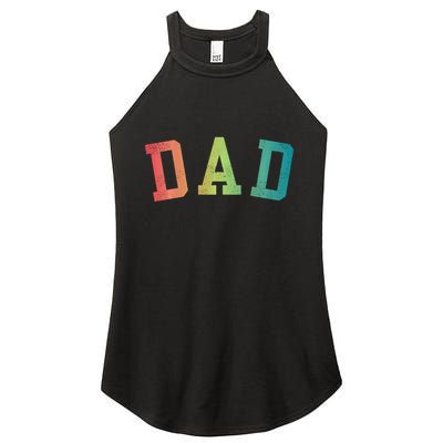 Dad Classic Bold Font FatherS Day New Dad Birthday Women's Perfect Tri Rocker Tank