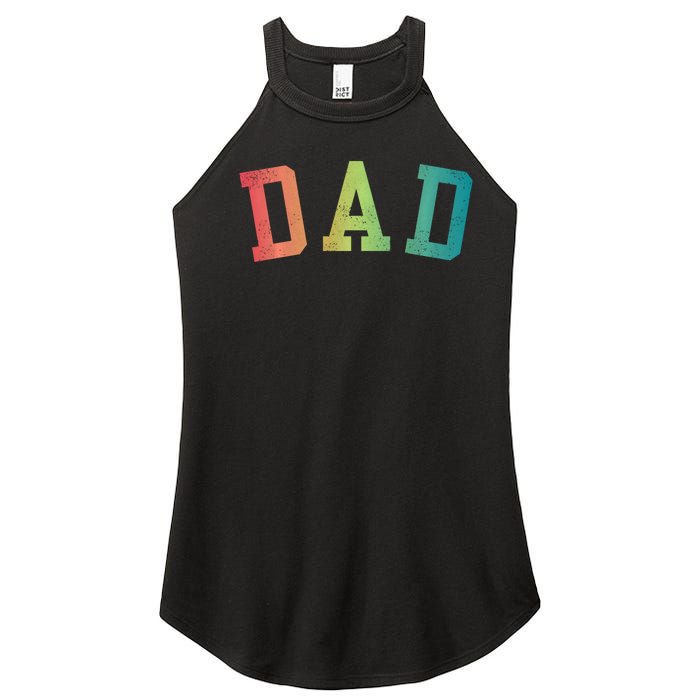 Dad Classic Bold Font FatherS Day New Dad Birthday Women's Perfect Tri Rocker Tank