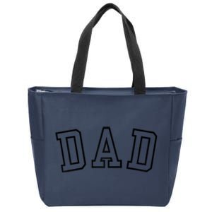 Dad Classic Bold Font FatherS Day New Dad Birthday Raglan Baseball Zip Tote Bag