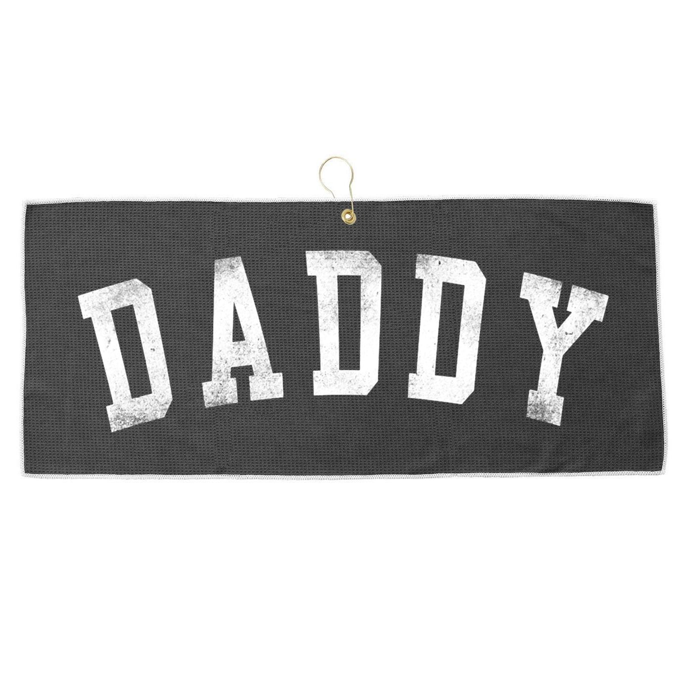 Daddy Classic Bold Font Birthday Daddy Large Microfiber Waffle Golf Towel
