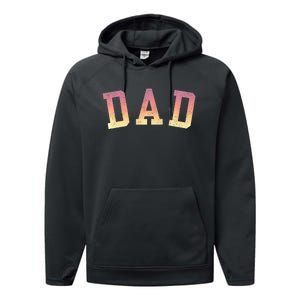 Dad Classic Bold Font FatherS Day New Dad Birthday Premium Performance Fleece Hoodie