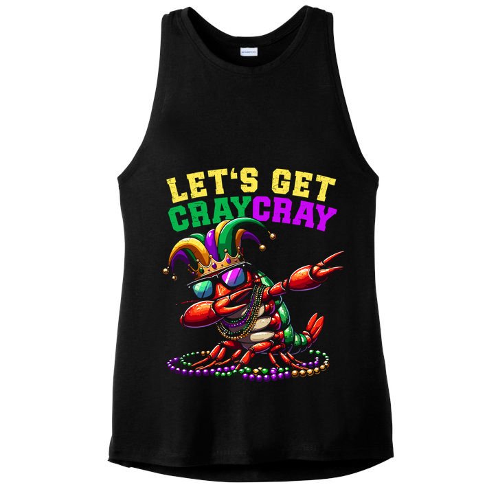 Dabbing Crawfish Costume Mardi Gras Ladies PosiCharge Tri-Blend Wicking Tank