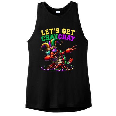 Dabbing Crawfish Costume Mardi Gras Ladies PosiCharge Tri-Blend Wicking Tank