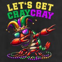 Dabbing Crawfish Costume Mardi Gras 7 Panel Mesh Trucker Snapback Hat