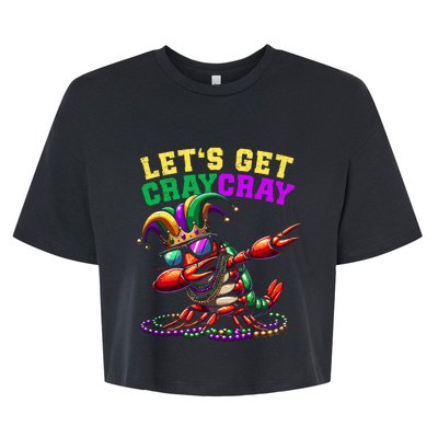 Dabbing Crawfish Costume Mardi Gras Bella+Canvas Jersey Crop Tee