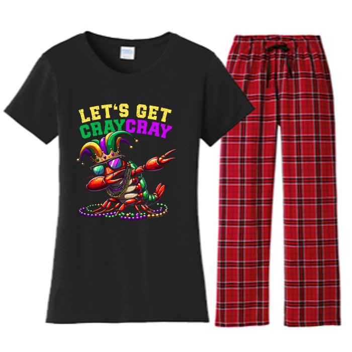 Dabbing Crawfish Costume Mardi Gras Women's Flannel Pajama Set