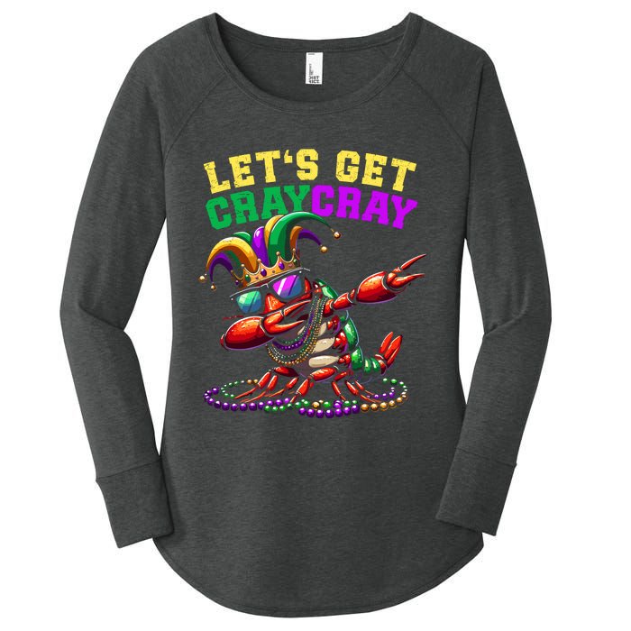 Dabbing Crawfish Costume Mardi Gras Women's Perfect Tri Tunic Long Sleeve Shirt