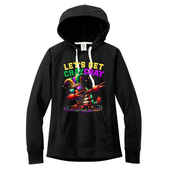 Dabbing Crawfish Costume Mardi Gras Women's Fleece Hoodie