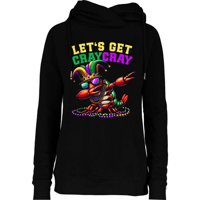 Dabbing Crawfish Costume Mardi Gras Womens Funnel Neck Pullover Hood