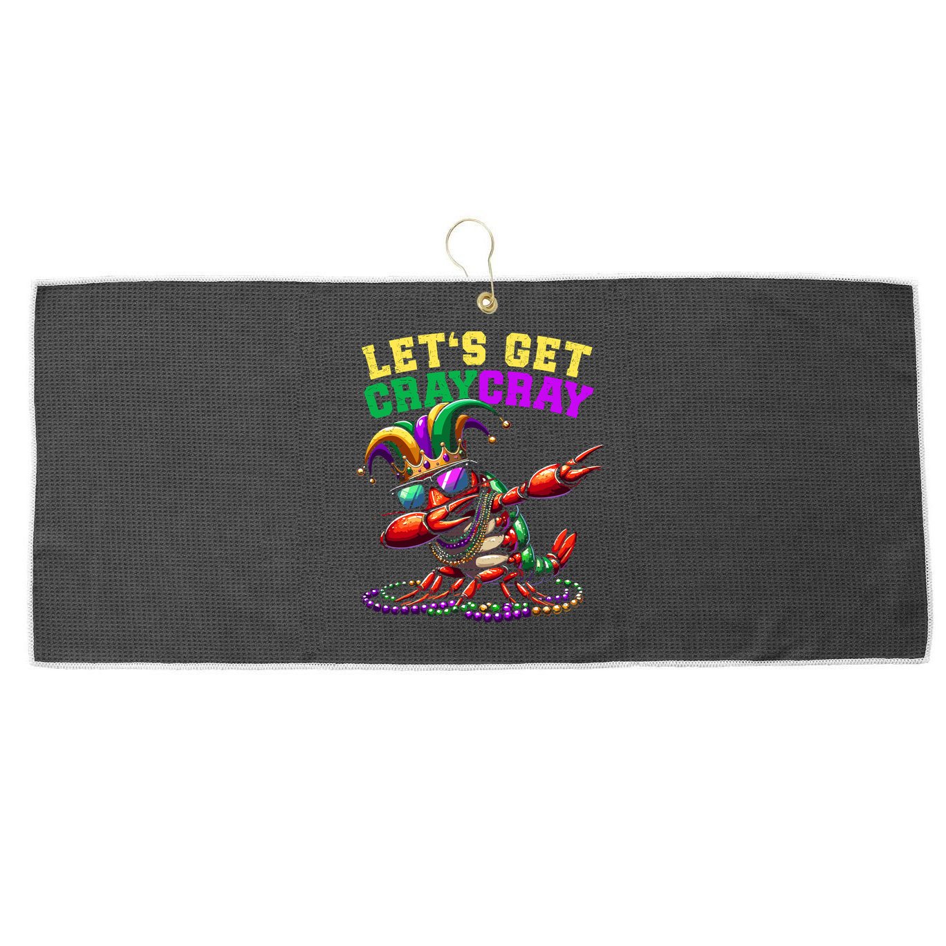 Dabbing Crawfish Costume Mardi Gras Large Microfiber Waffle Golf Towel