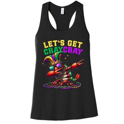 Dabbing Crawfish Costume Mardi Gras Women's Racerback Tank