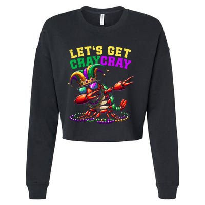 Dabbing Crawfish Costume Mardi Gras Cropped Pullover Crew