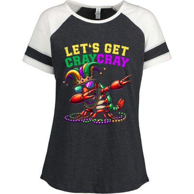 Dabbing Crawfish Costume Mardi Gras Enza Ladies Jersey Colorblock Tee