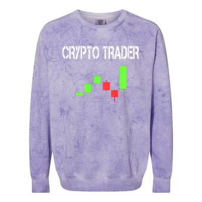 Daytrading Crypto Currency Candlestick For Traders Colorblast Crewneck Sweatshirt